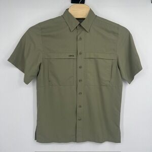 GameGuard Outdoors Men's Medium Olive Green Vented Short Sleeve Fishing Shirt
